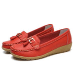 Mocasines de Cuero para Mujeres, Slip-On, Planos, con Soporte para el Arco, Zapatos Casual para el Día a Día