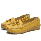 Mocasines de Cuero para Mujeres, Slip-On, Planos, con Soporte para el Arco, Zapatos Casual para el Día a Día
