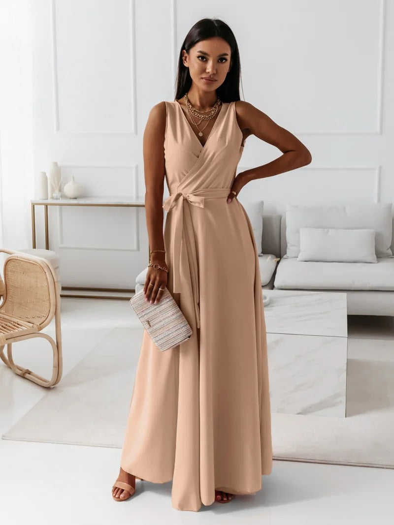 Vestido Largo de Invitada de Boda para Mujeres Cuerpo Envolvente Silueta Fluida Vestido Formal de Ceremonia