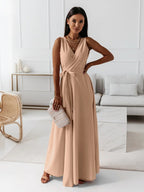 Vestido Largo de Invitada de Boda para Mujeres Cuerpo Envolvente Silueta Fluida Vestido Formal de Ceremonia