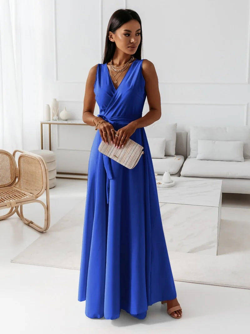 Vestido Largo de Invitada de Boda para Mujeres Cuerpo Envolvente Silueta Fluida Vestido Formal de Ceremonia