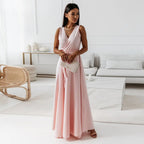 Vestido Largo de Invitada de Boda para Mujeres Cuerpo Envolvente Silueta Fluida Vestido Formal de Ceremonia