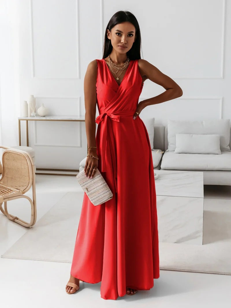 Vestido Largo de Invitada de Boda para Mujeres Cuerpo Envolvente Silueta Fluida Vestido Formal de Ceremonia