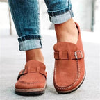 Mules de Ante Retro con Hebilla para Mujeres, Zapatos Casual de Uso Diario con Soporte de Arco – Marley