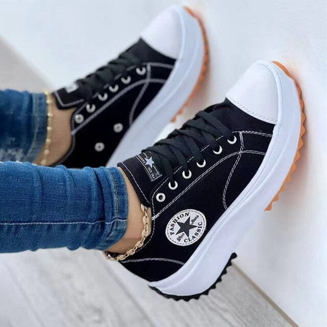 Zapatillas de Plataforma con Función Cordones Suela Estructurada Casual Calle Caminar Diario – Heidi Multicolor