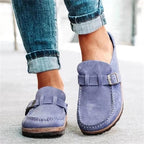 Mules de Ante Retro con Hebilla para Mujeres, Zapatos Casual de Uso Diario con Soporte de Arco – Marley