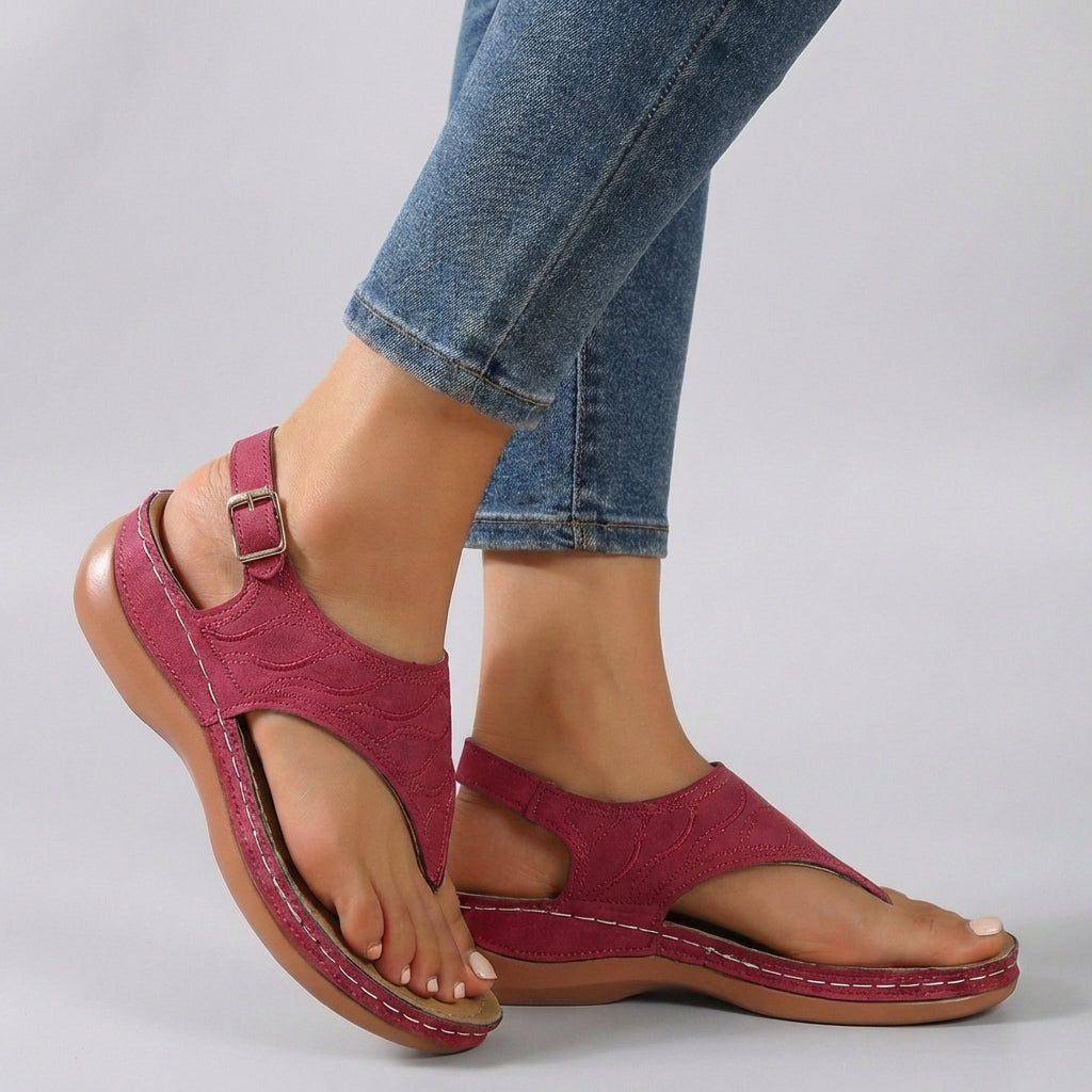 Sandalias de cuña con correa en el tobillo para mujer – Amelia