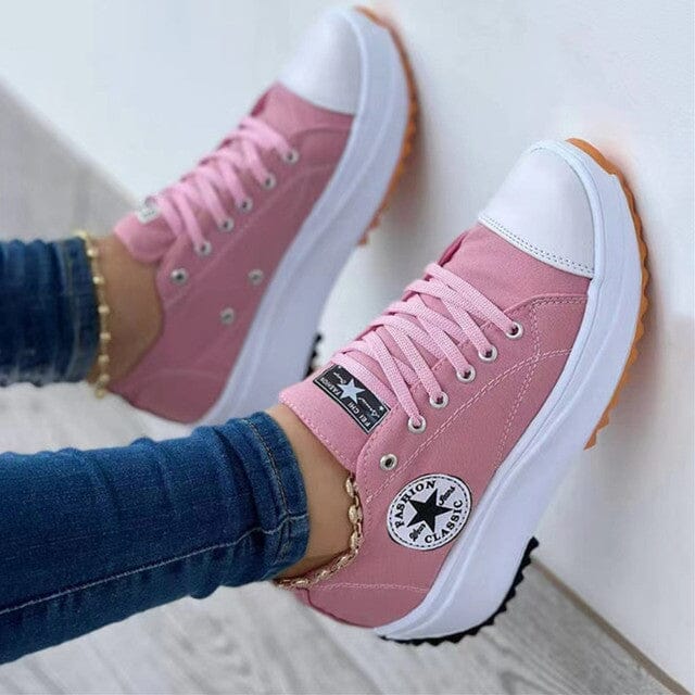 Zapatillas de Plataforma con Función Cordones Suela Estructurada Casual Calle Caminar Diario – Heidi Multicolor