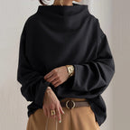 Top de Cuello Alto Sofisticado para Mujer Silueta Relajada de Manga Larga Casual Elegante – Renli