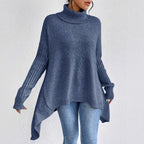Suéter de Cachemira de Cuello Alto Oversized para Mujer, Suelto, Cálido, Suave, Tejido Casual para el Invierno – Ella