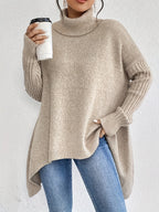 Suéter de Cuello Alto de Cachemira para Mujeres en Invierno, Ajuste Oversized, Suave, Cálido, Casual y Elegante – Ella