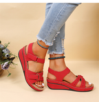 Sandalias de cuña ortopédicas para mujer con correas ajustables, abiertas en la punta, soporte de arco, zapatos casuales de verano – Alfreda