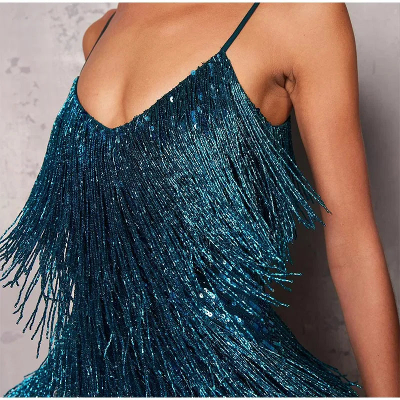 Vestido Mini Elegante de Lentejuelas con Plumas Rosas, Tirantes de Espagueti, Glamour para Cóctel, Noche de Fiesta