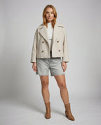 Chaqueta Corto Doble Botonadura para Mujer con Solapa y Botones – Heidi