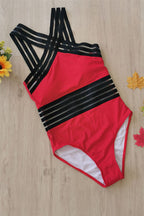 Monokini de Una Pieza con Tirantes Cruzados para Mujeres, Traje de Baño Halter Transparente, Esculpe la Playa, Verano