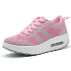 Zapatillas de Aire Ortopédicas para Mujeres con Burbuja de Aire, Malla, Con Cordones, Plataforma Acolchada, Calzado Casual para el Día a Día