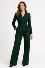 Mono Elegante para Mujer con Manga Larga y Pierna Ancha – Burdeos