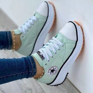 Zapatillas de Plataforma con Función Cordones Suela Estructurada Casual Calle Caminar Diario – Heidi Multicolor