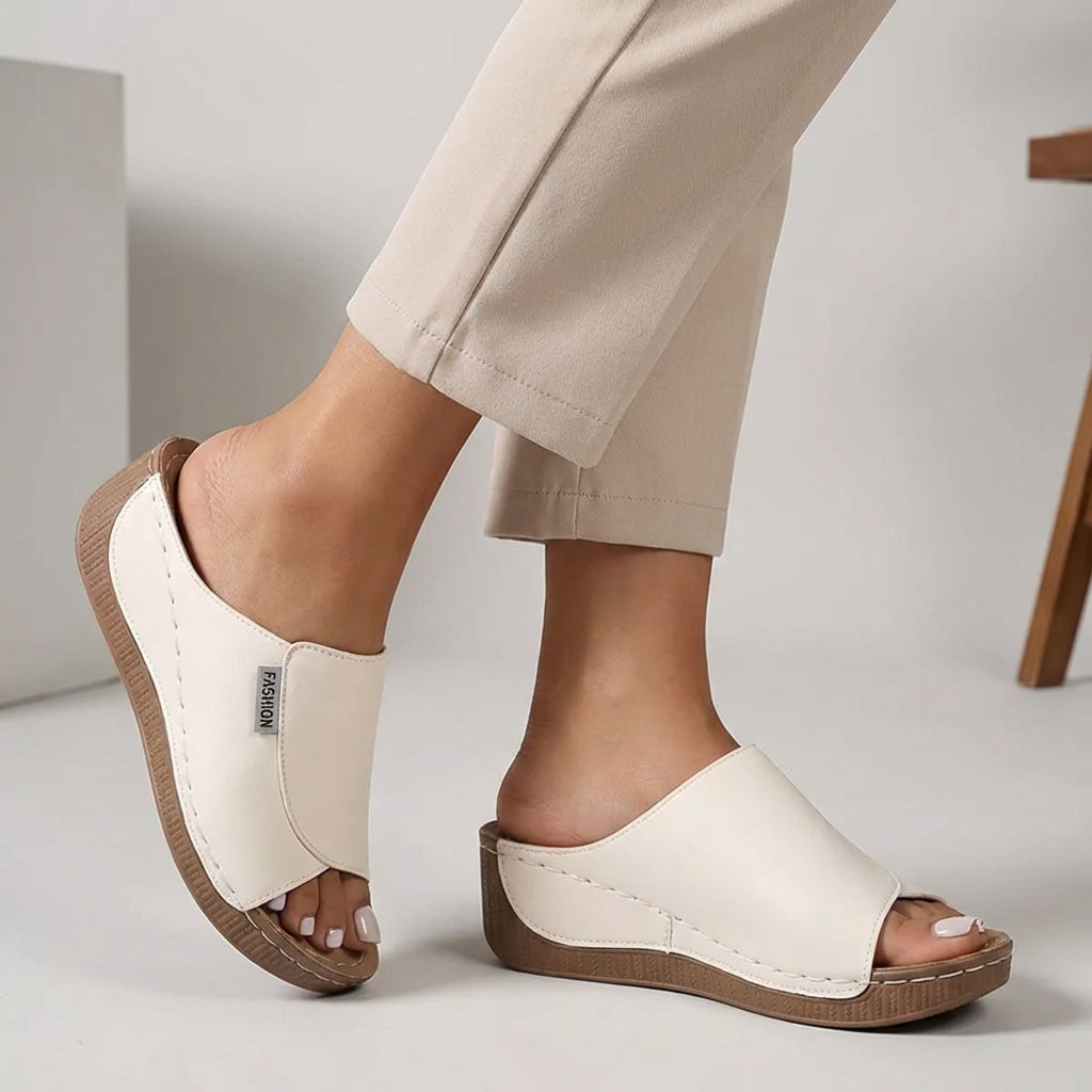 Zapatillas de Casa de Cuña Ortopédica para Mujer, Abiertas y Cómodas, Verano Casual – Madison