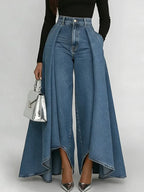 Jeans de Pierna Ancha de Cintura Alta para Mujer, Casual, Sueltos, Moda de Calle, Pantalones de Denim Palazzo, Acampanados – Maverick