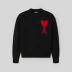 Suéter de Punto Oversized con Logo de Corazón Ace para Mujeres - Casual, Cómodo, Streetwear, Smart Casual, Regalo – Anely Crema Negro Verde