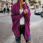 Cárdigan de Punto de Batwing Oversized para Mujer, Abierto por Delante, Estilo Boho, Casual, de Uso Diario – Multicolor