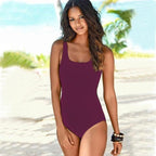 Traje de baño de una pieza para mujer con espalda cruzada bohemia, tirantes y diseño degradado