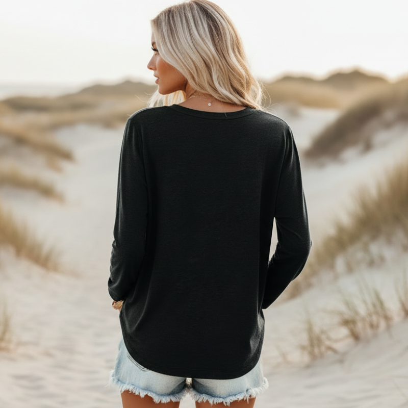 Camisa Casual de Manga Larga Boho para Mujeres con Bolsillo, Ajuste Relajado, Suave, Estilo Urbano Diario – Multicolor