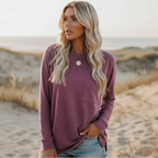 Camisa Casual de Manga Larga Boho para Mujeres con Bolsillo, Ajuste Relajado, Suave, Estilo Urbano Diario – Multicolor
