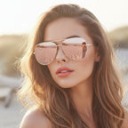 Gafas de Sol Aviador de Diseño para Mujeres UV400 Lentes Fotocromáticos con Gradiente Marco de Aleación Antirreflectante Accesorio Casual de Verano
