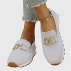 Mocasines Transpirables para Mujeres con Detalle de Caballo Dorado, Ligeros y de Fácil Uso – Susana