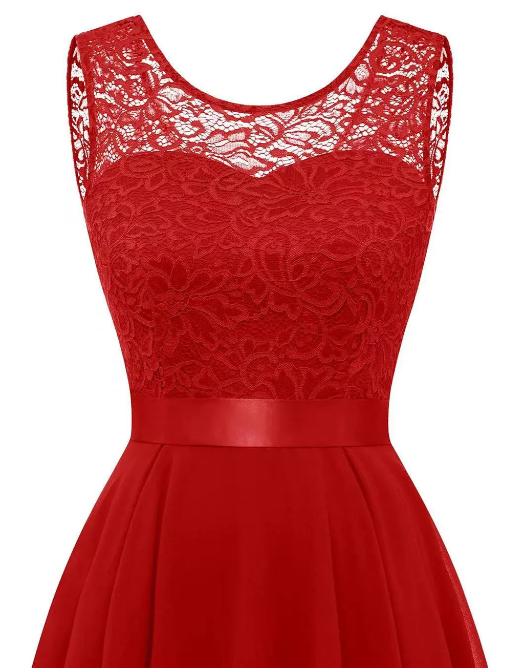 Vestido Formal de Mujer Hi-Low Midi para Invitadas de Boda Sin Mangas Fluido Elegante