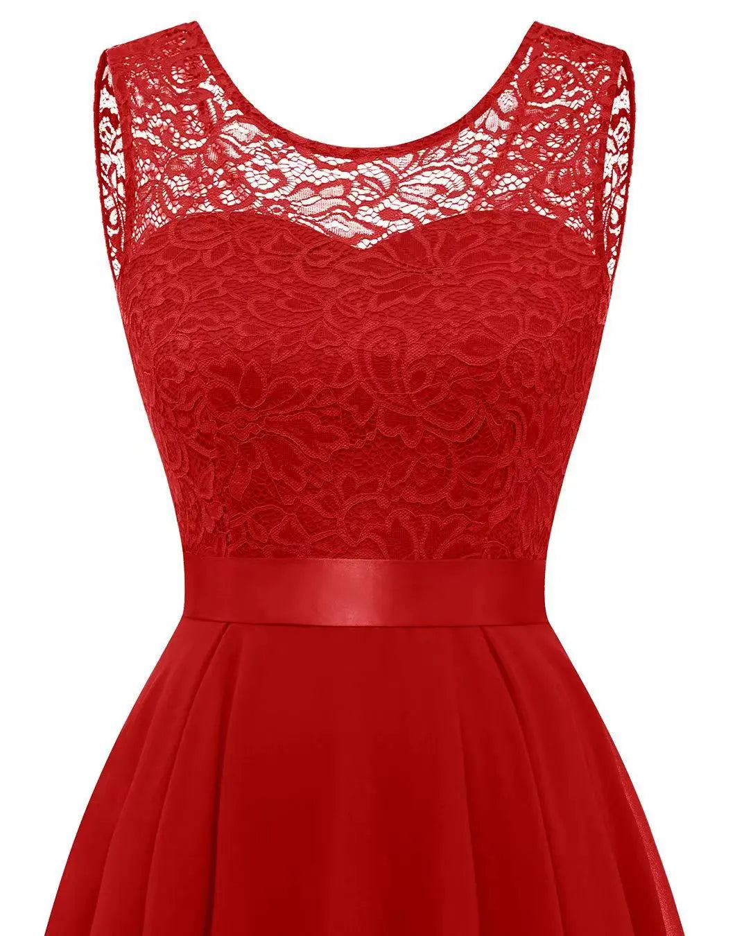 Vestido Formal de Mujer Hi-Low Midi para Invitadas de Boda Sin Mangas Fluido Elegante