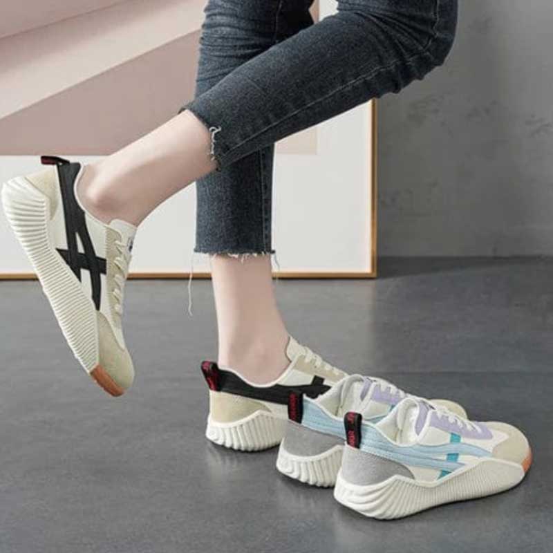 Zapatillas de Plataforma para Mujeres con Cordones y Suela Gruesa, Transpirables, Casual, para el Día a Día – Serenity