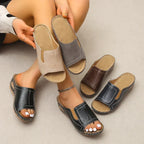 Sandalias de cuña para mujer, tipo slip-on, con soporte de arco, abiertas en la punta – Camilla