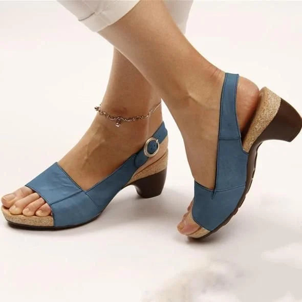 Sandalias de Tacón para Mujeres con Soporte de Arco, Punta Abierta, Calzado Casual Formal para Verano – Marley Elegance