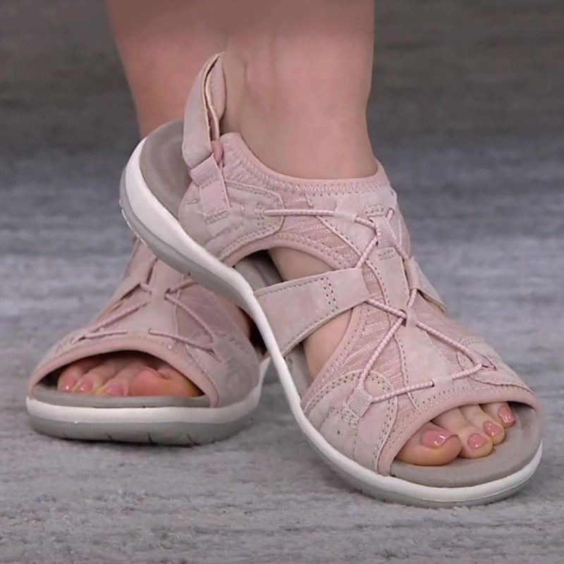 Sandalias Ortopédicas para Mujeres con Correa Ajustable y Punta Abierta, Suela Acolchada, Cómodas para Caminar en Verano