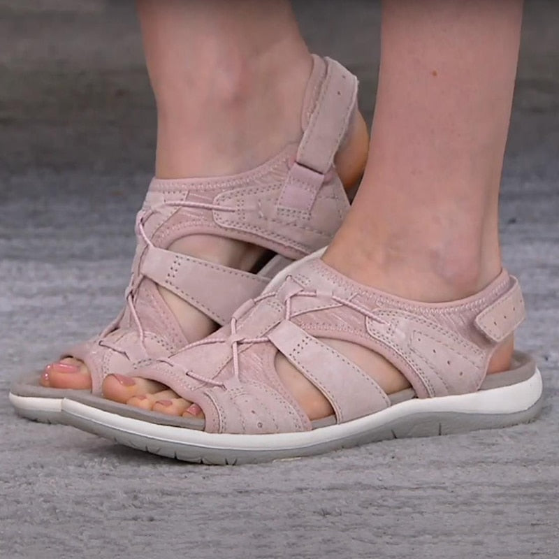 Sandalias Ortopédicas para Mujeres con Correa Ajustable y Punta Abierta, Suela Acolchada, Cómodas para Caminar en Verano