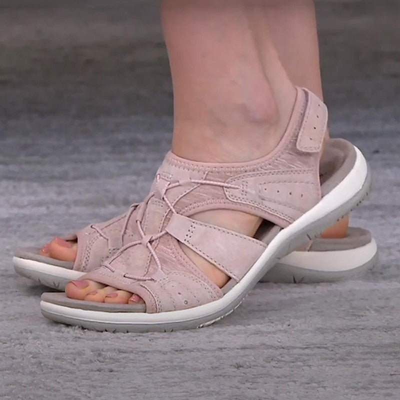 Sandalias Ortopédicas para Mujeres con Correa Ajustable y Punta Abierta, Suela Acolchada, Cómodas para Caminar en Verano