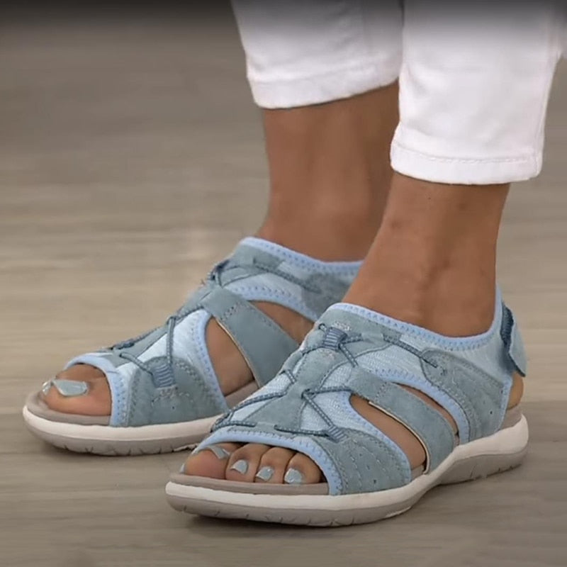 Sandalias Ortopédicas para Mujeres con Correa Ajustable y Punta Abierta, Suela Acolchada, Cómodas para Caminar en Verano