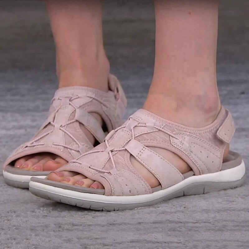 Sandalias Ortopédicas para Mujeres con Correa Ajustable y Punta Abierta, Suela Acolchada, Cómodas para Caminar en Verano