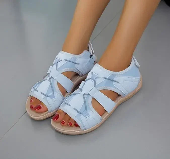 Sandalias Ortopédicas para Mujeres con Correa Ajustable y Punta Abierta, Suela Acolchada, Cómodas para Caminar en Verano