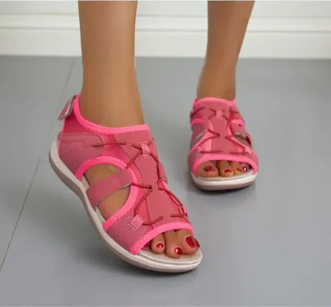 Sandalias Ortopédicas para Mujeres con Correa Ajustable y Punta Abierta, Suela Acolchada, Cómodas para Caminar en Verano