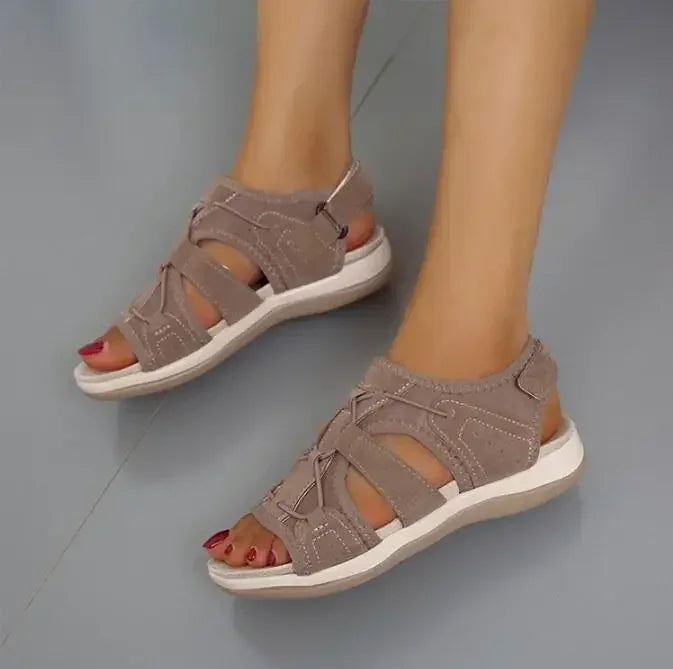 Sandalias Ortopédicas para Mujeres con Correa Ajustable y Punta Abierta, Suela Acolchada, Cómodas para Caminar en Verano