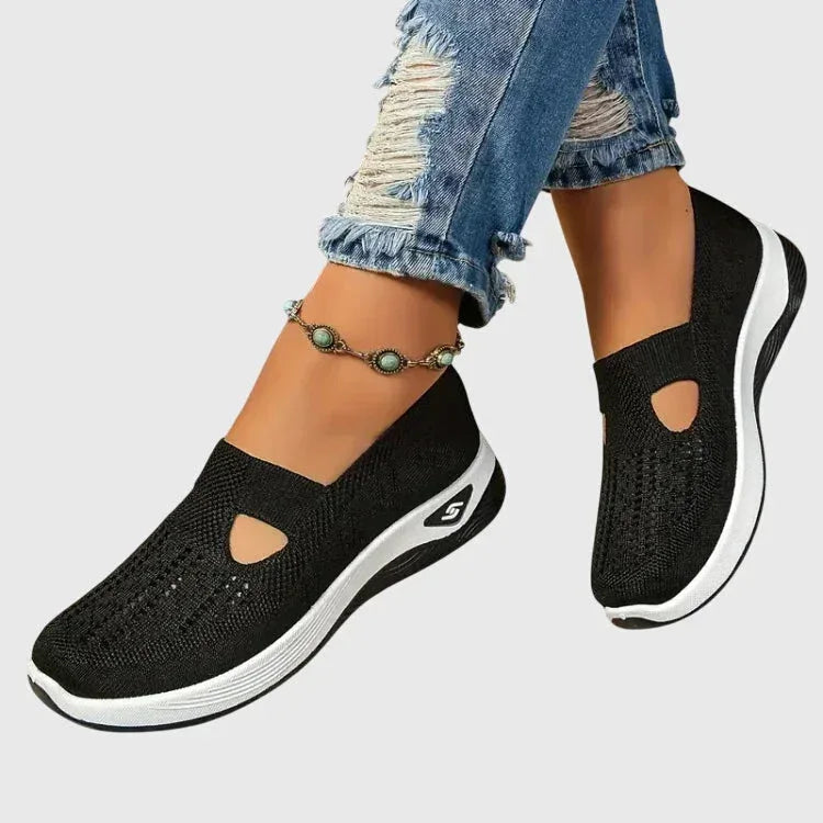 Zapatos para caminar de mujer, slip-on acolchados, soporte ergonómico para el arco, comodidad diaria – Lora