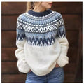 Suéter de Invierno para Mujeres con Patrón Nórdico, Corte Relajado, Tejido Acogedor, Fairisle, Cálido y Casual – Dana