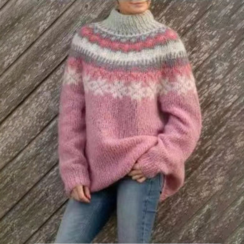 Suéter de Invierno para Mujeres con Patrón Nórdico, Corte Relajado, Tejido Acogedor, Fairisle, Cálido y Casual – Dana