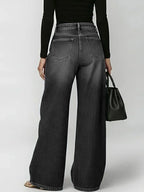 Jeans de Pierna Ancha de Cintura Alta para Mujer, Casual, Sueltos, Moda Urbana, Pantalones de Mezclilla con Cierre – Riviera