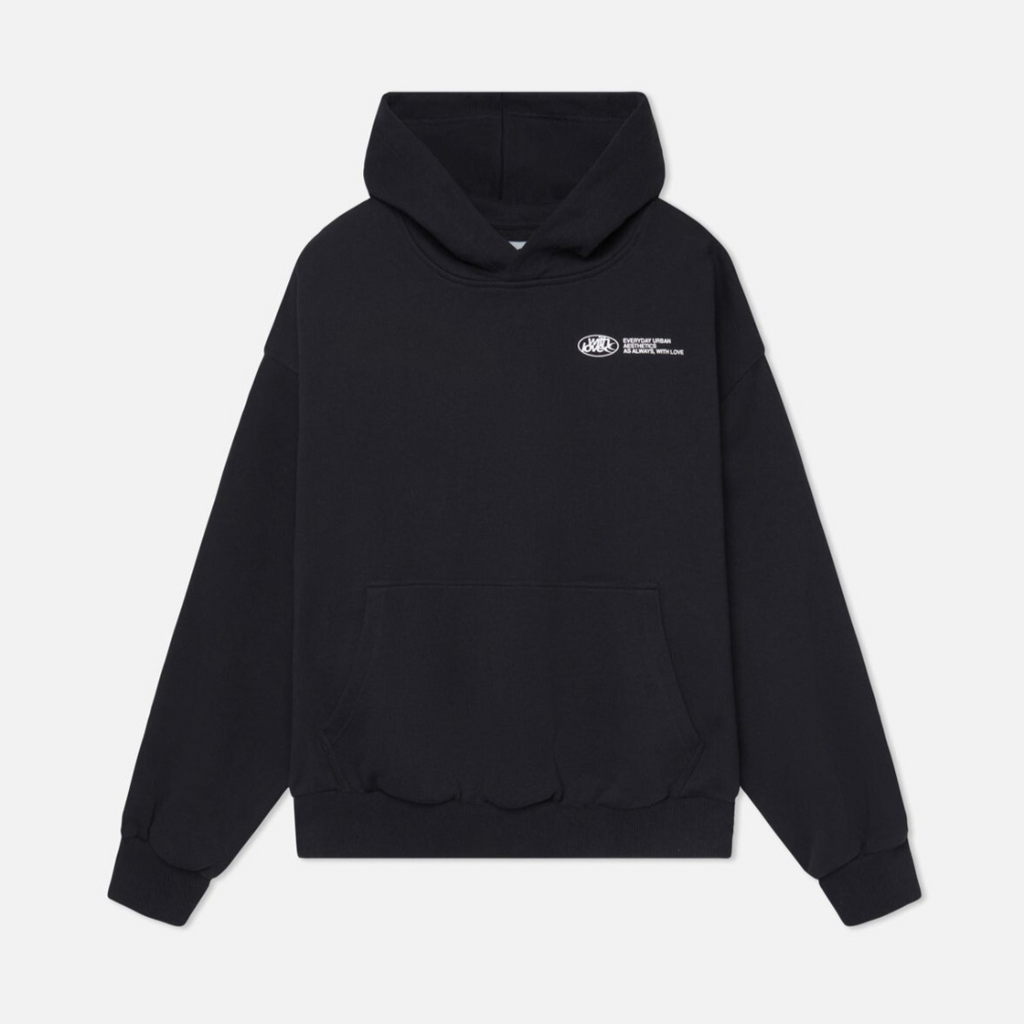 Sudadera Oversized de Mujer con Estampado Gráfico "Con Amor" – Negro