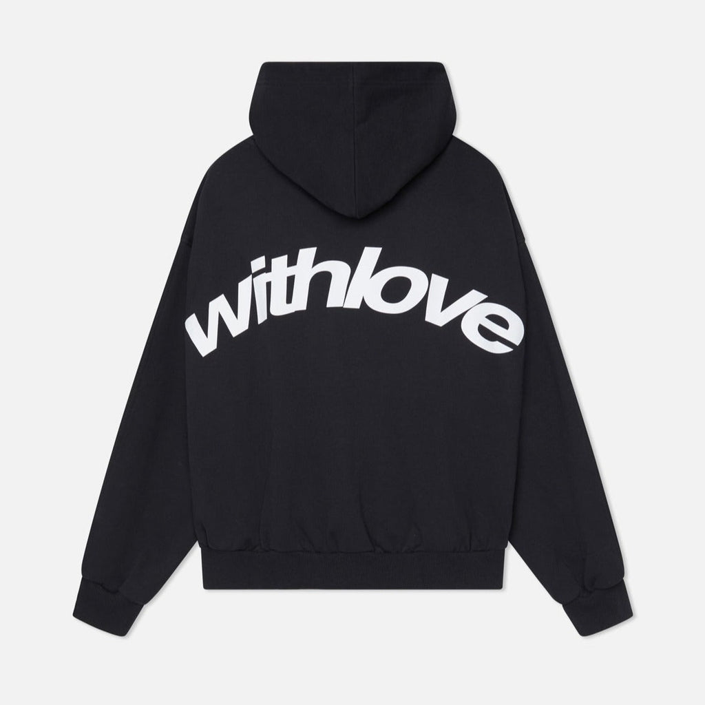 Sudadera Oversized de Mujer con Estampado Gráfico "Con Amor" – Negro